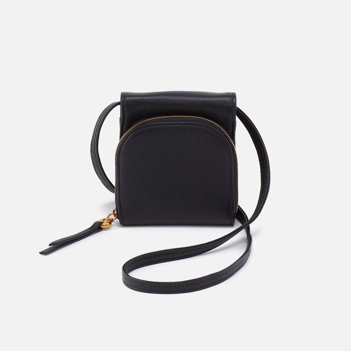Fern Wallet Crossbody In Pebbled Leather - Black