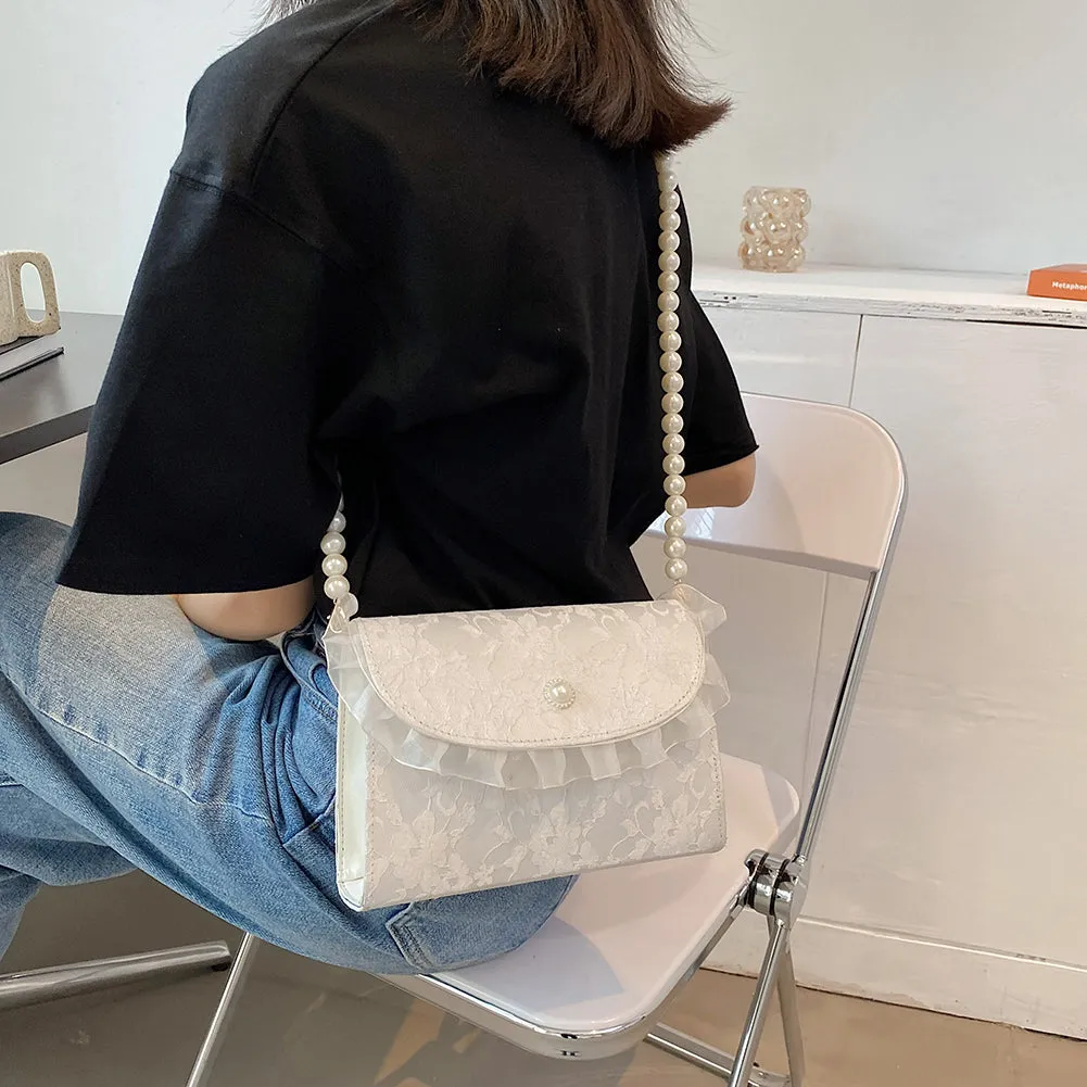 Floral Embroidered Lace Crossbody Bag