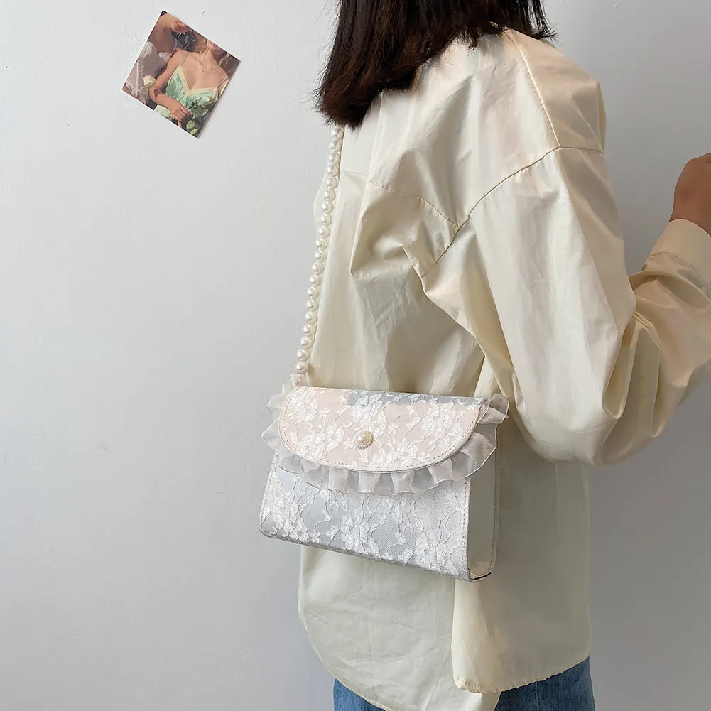 Floral Embroidered Lace Crossbody Bag