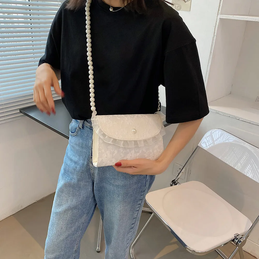 Floral Embroidered Lace Crossbody Bag