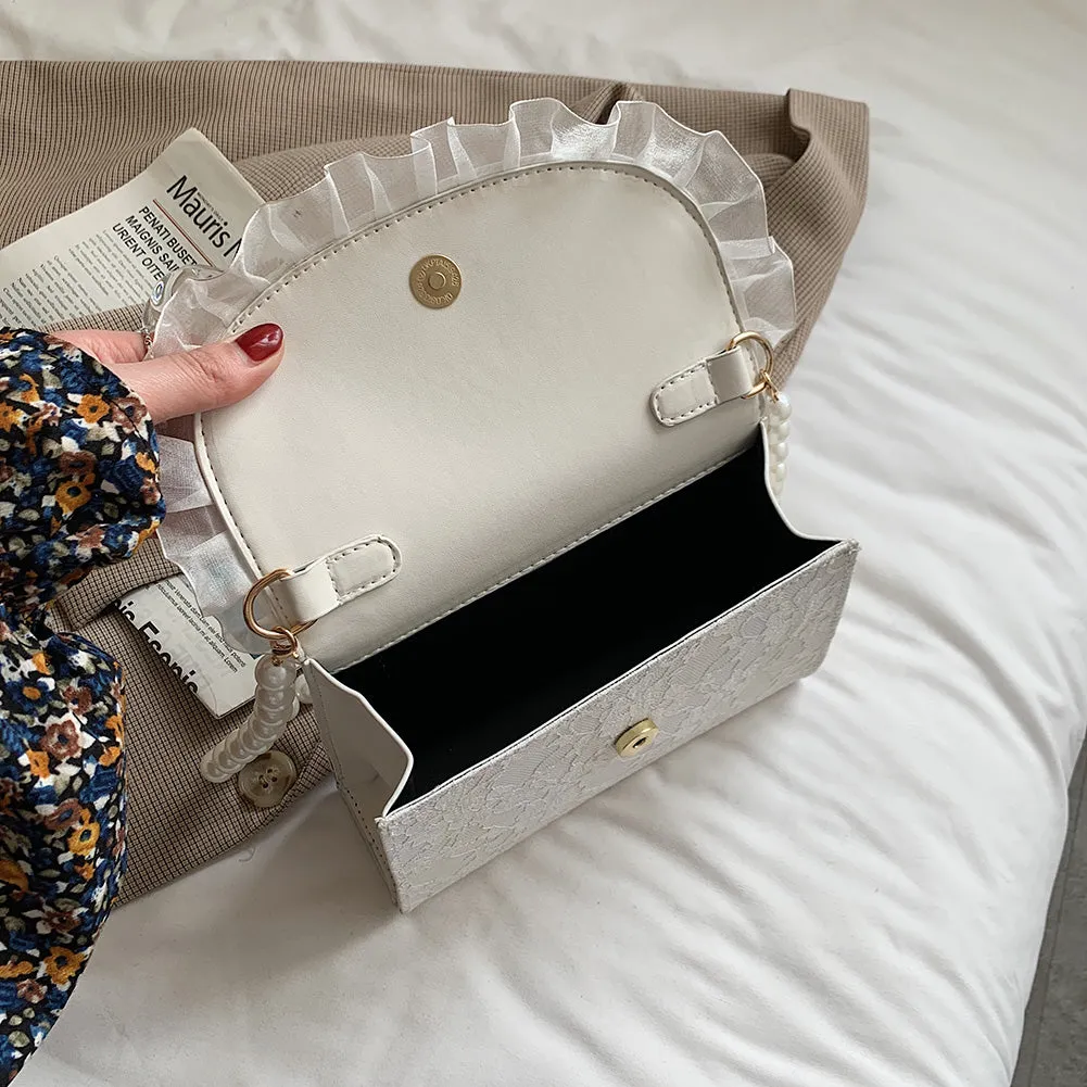 Floral Embroidered Lace Crossbody Bag