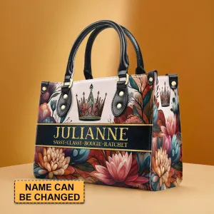 Floral Majesty Custom Leather Tote - CHRISTIANARTBAG Versatile Elegance Series - CABLTHB15310324.