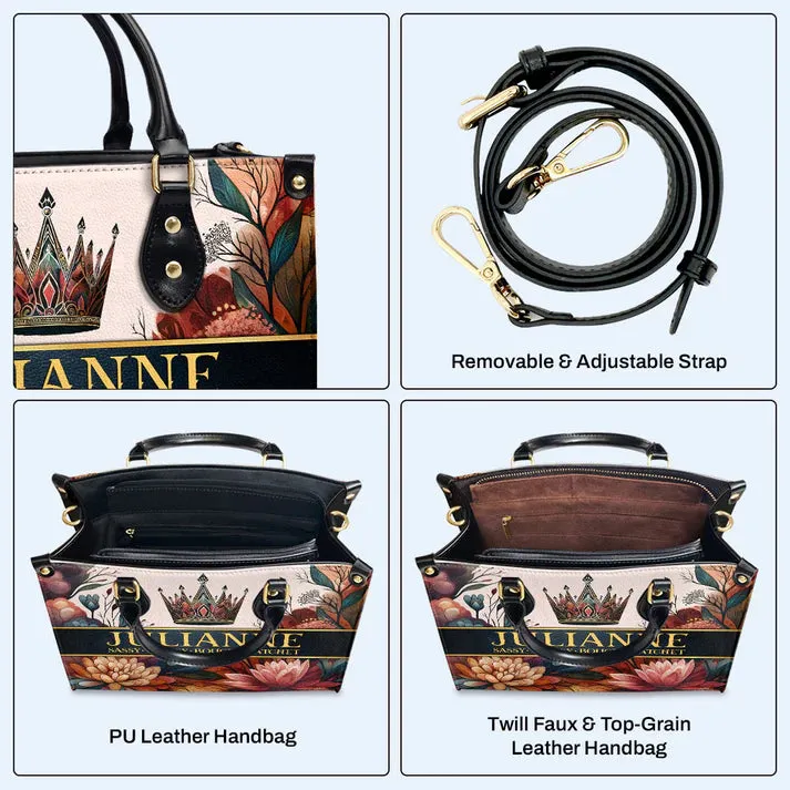 Floral Majesty Custom Leather Tote - CHRISTIANARTBAG Versatile Elegance Series - CABLTHB15310324.