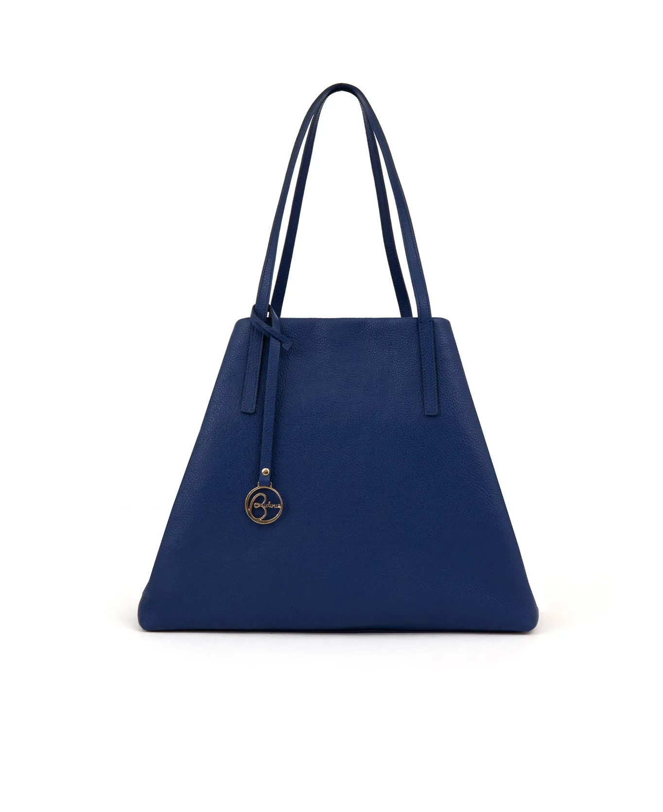 Frida tote leather bag blue denim
