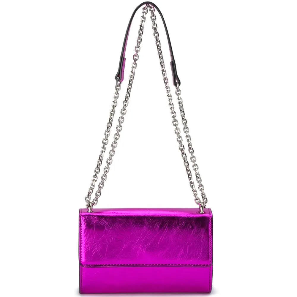 Fuchsia Lola Metallic Bag