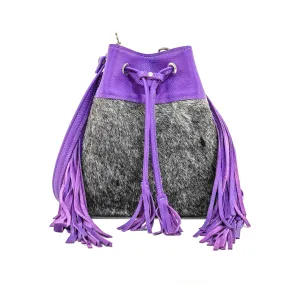 Gabby - Salt & Pepper w/ Purple Leather