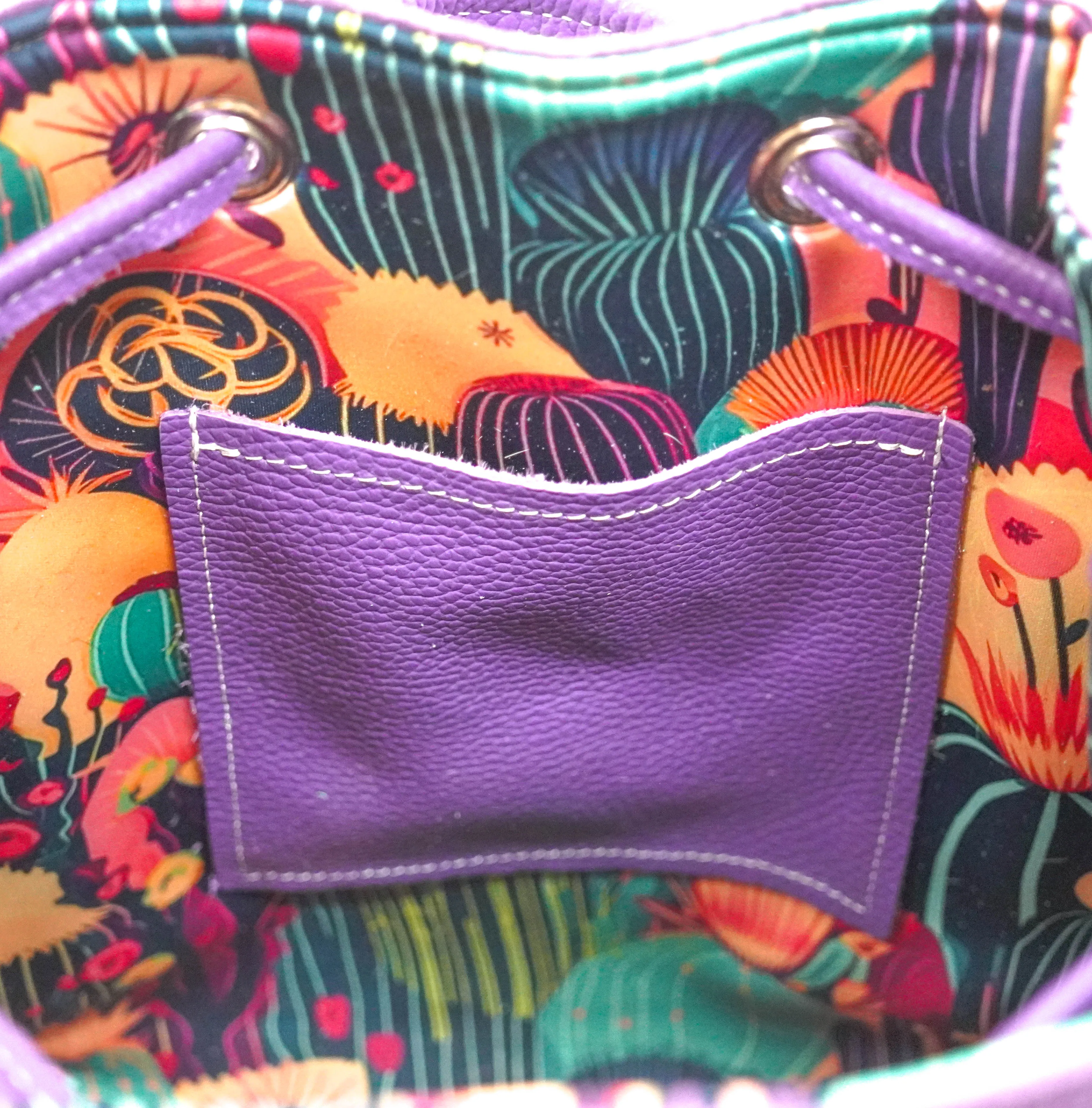 Gabby - Salt & Pepper w/ Purple Leather