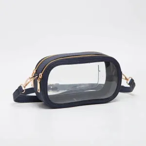 Game Day Stadium Clear Oval Crossbody Bags: Navy