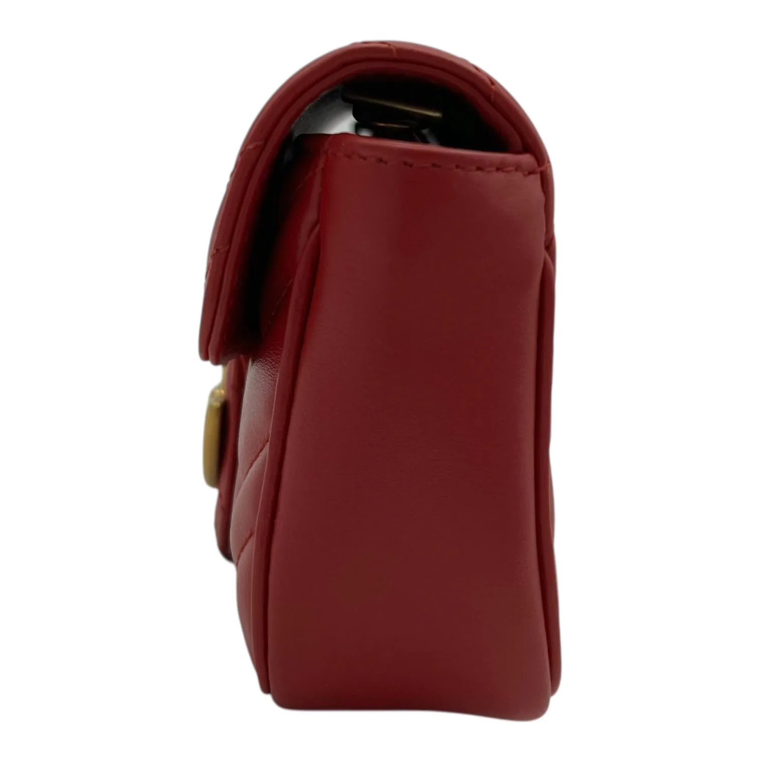 GG Marmont Crossbody Bag Super Mini Red in Calfskin, Gold hardware