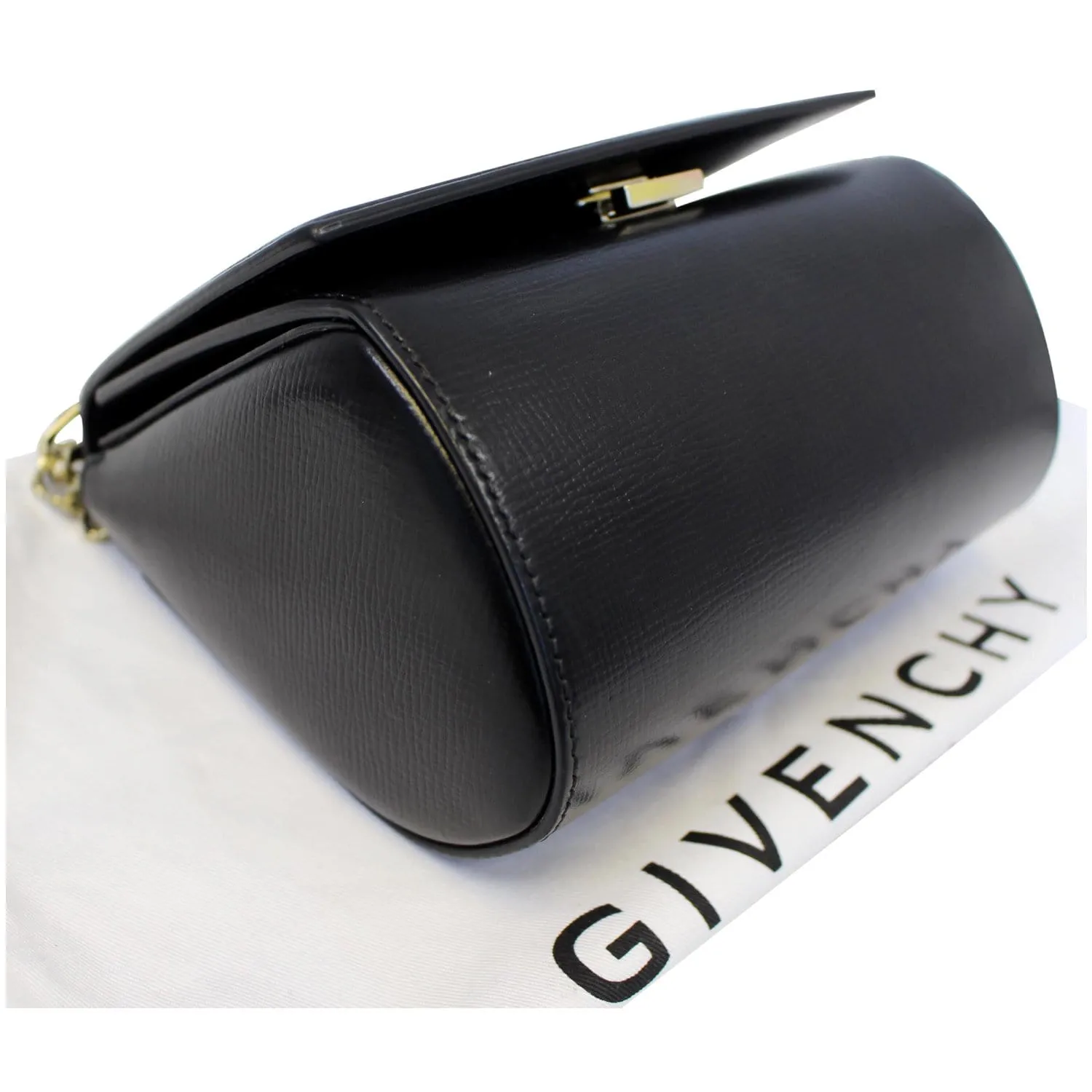 GIVENCHY Mini Pandora Box Calfskin Leather Chain Crossbody Bag Black