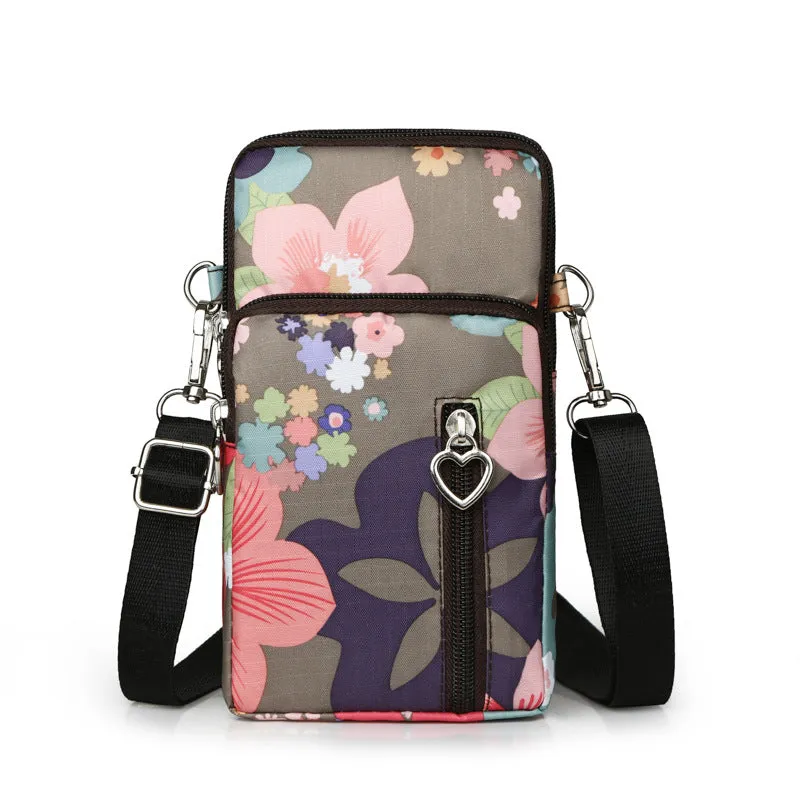Glamorous Mini Vertical Female Fabric Wrist Phone Bags
