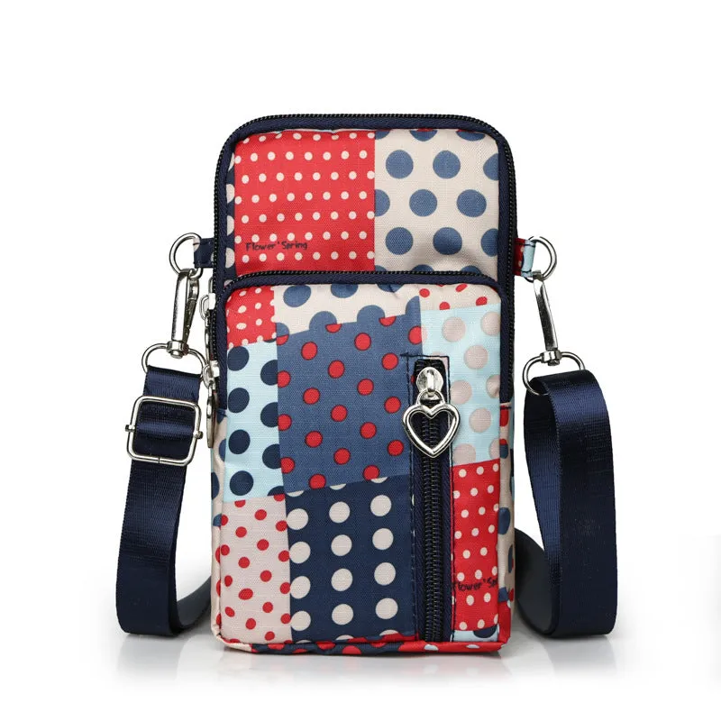 Glamorous Mini Vertical Female Fabric Wrist Phone Bags