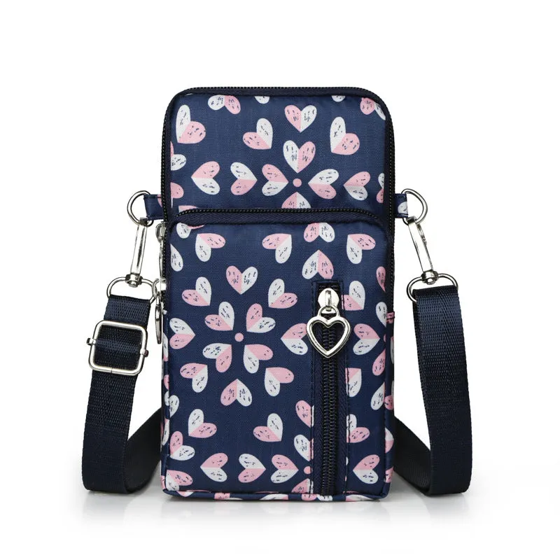 Glamorous Mini Vertical Female Fabric Wrist Phone Bags