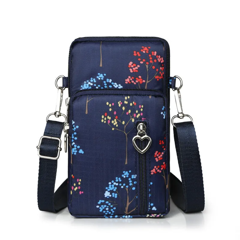 Glamorous Mini Vertical Female Fabric Wrist Phone Bags