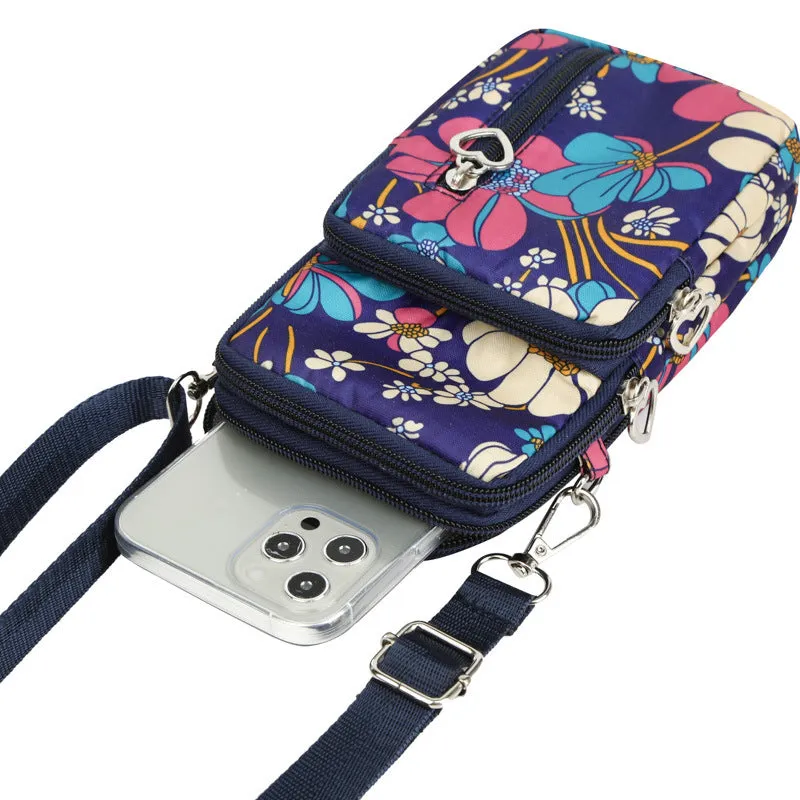Glamorous Mini Vertical Female Fabric Wrist Phone Bags