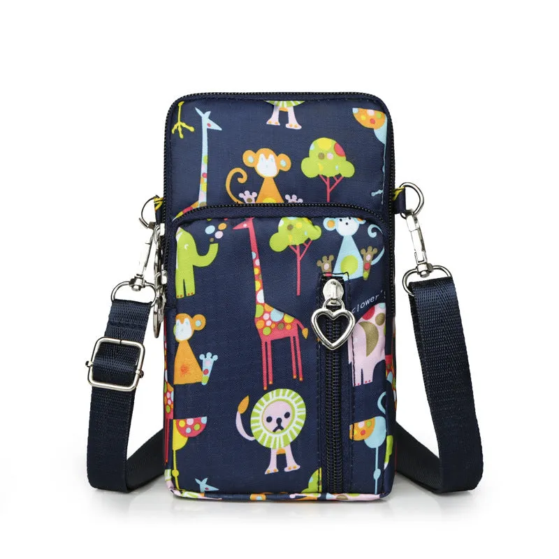 Glamorous Mini Vertical Female Fabric Wrist Phone Bags
