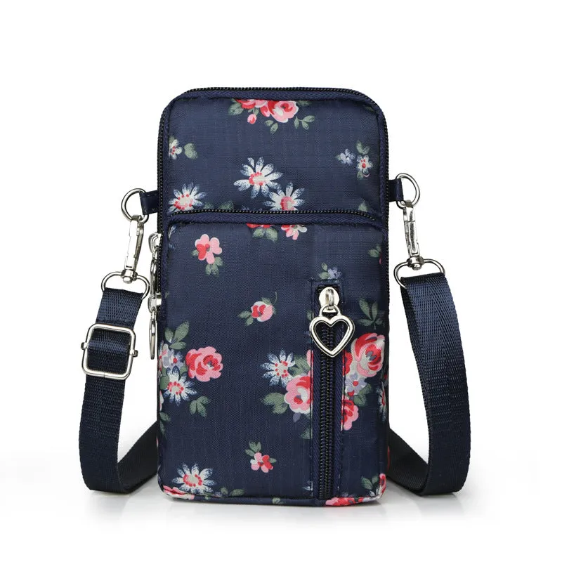 Glamorous Mini Vertical Female Fabric Wrist Phone Bags