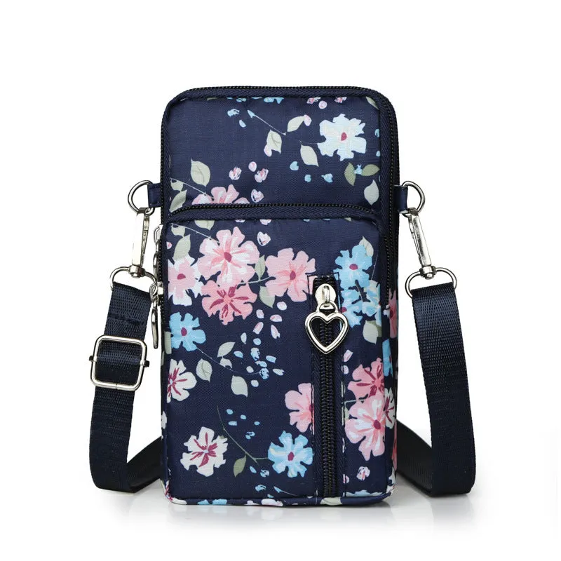 Glamorous Mini Vertical Female Fabric Wrist Phone Bags