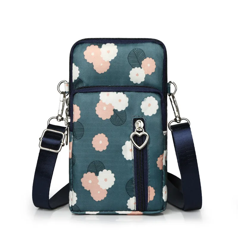 Glamorous Mini Vertical Female Fabric Wrist Phone Bags
