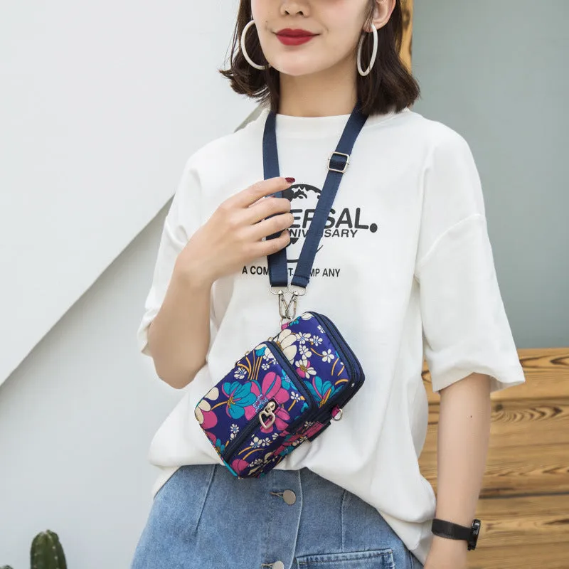 Glamorous Mini Vertical Female Fabric Wrist Phone Bags