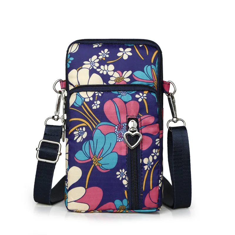 Glamorous Mini Vertical Female Fabric Wrist Phone Bags