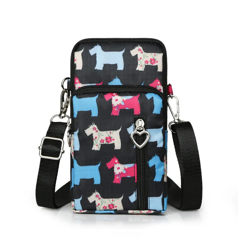 Glamorous Mini Vertical Female Fabric Wrist Phone Bags
