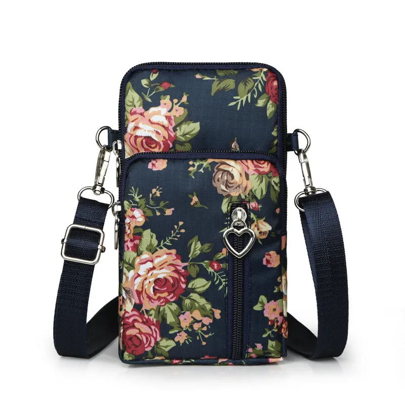 Glamorous Mini Vertical Female Fabric Wrist Phone Bags