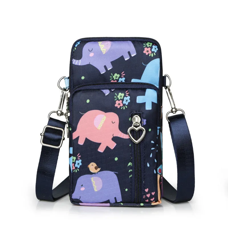 Glamorous Mini Vertical Female Fabric Wrist Phone Bags