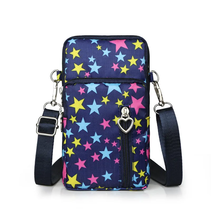 Glamorous Mini Vertical Female Fabric Wrist Phone Bags