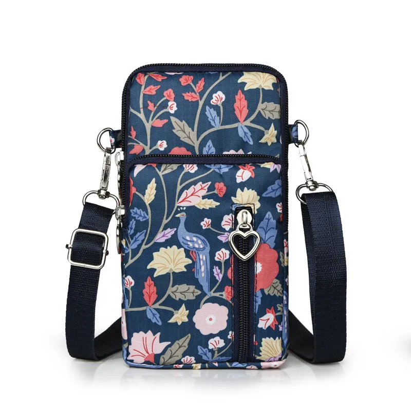 Glamorous Mini Vertical Female Fabric Wrist Phone Bags