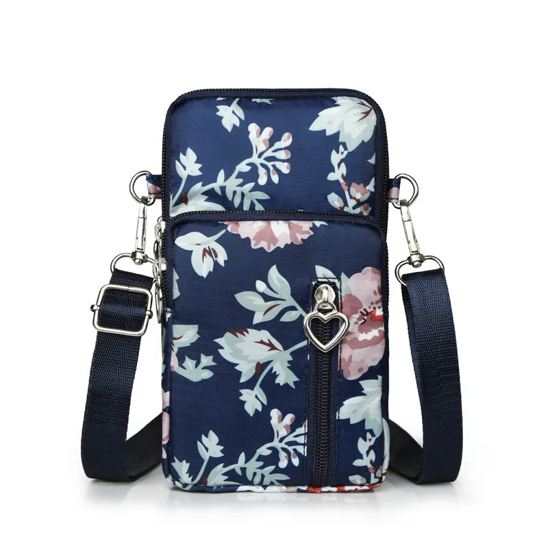 Glamorous Mini Vertical Female Fabric Wrist Phone Bags