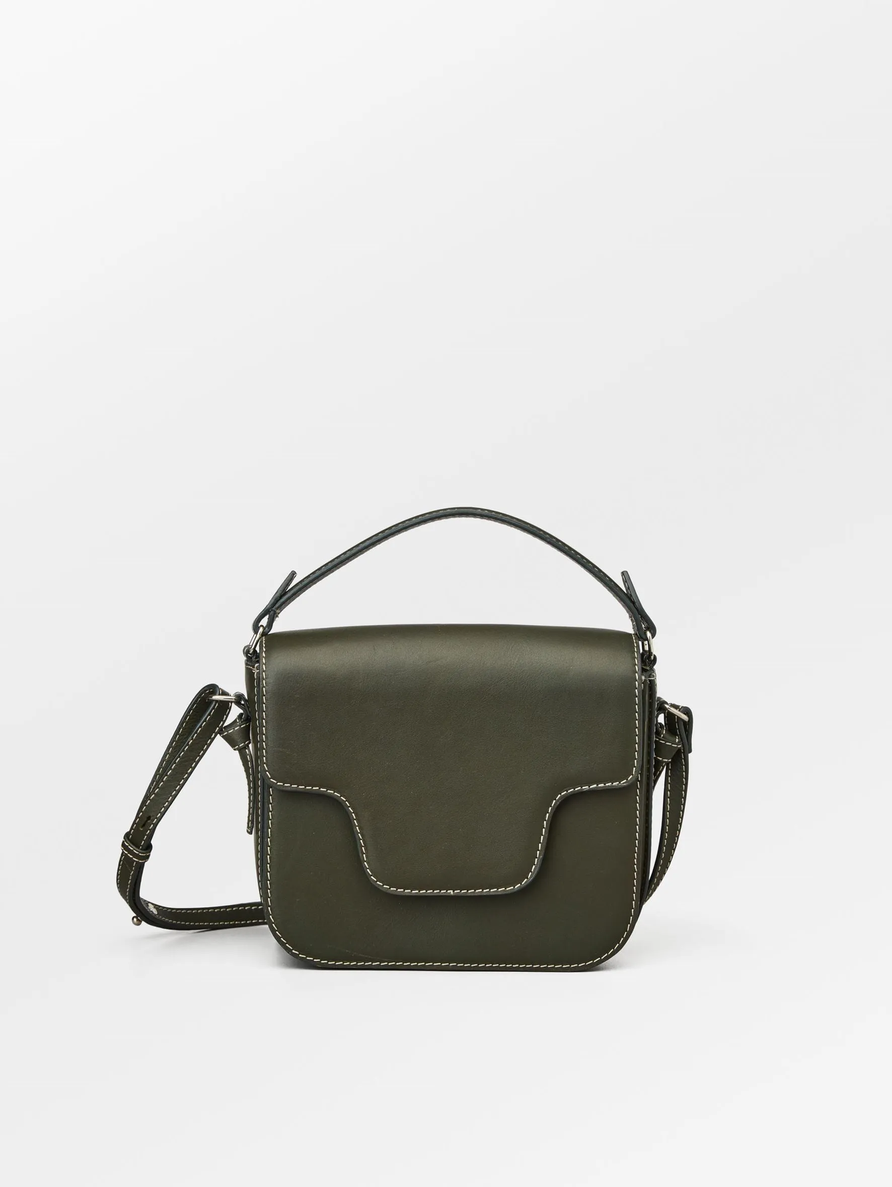 Glossy Iris Leather Crossbody Bag - Green