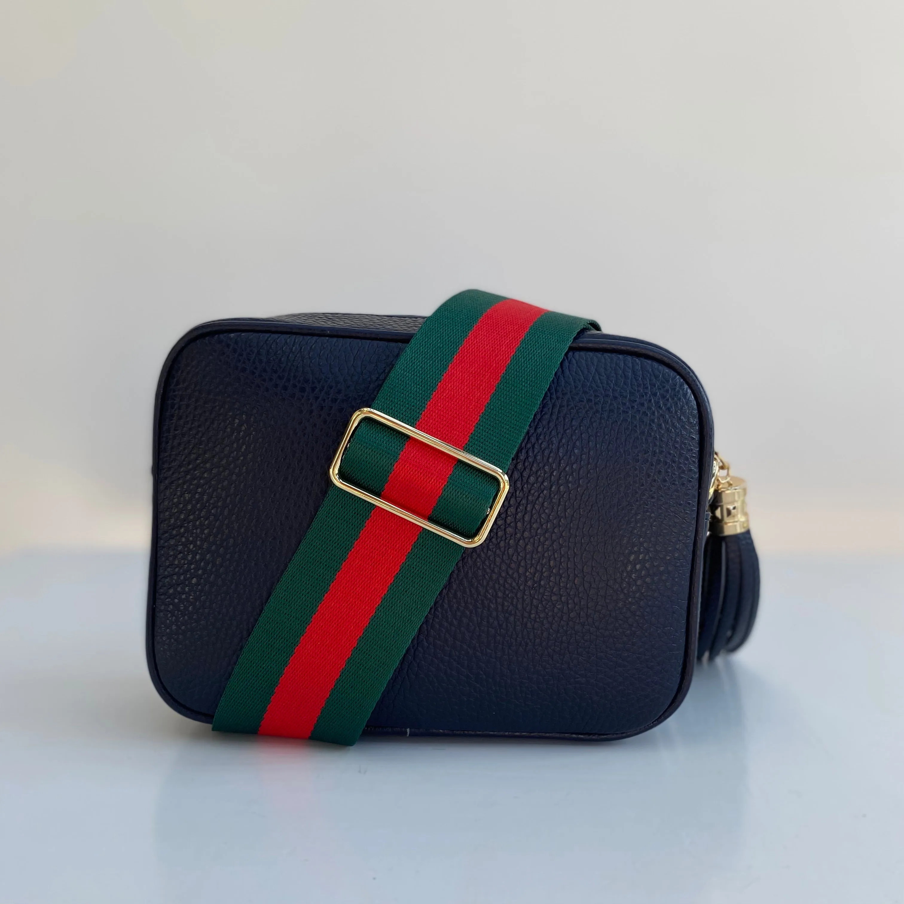 Green and Red Stripe Bag Strap