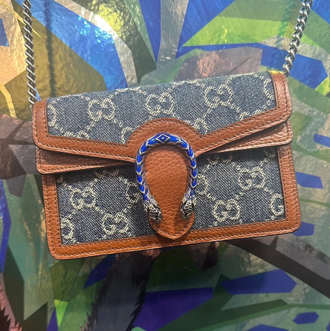 Gucci Denim Mini Dionysis Crossbody Bag