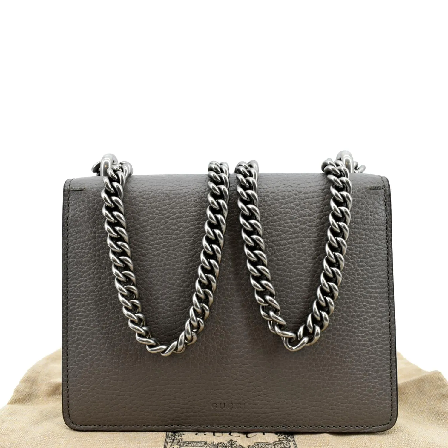 GUCCI Dionysus Mini Leather Crossbody Bag Gray 421970
