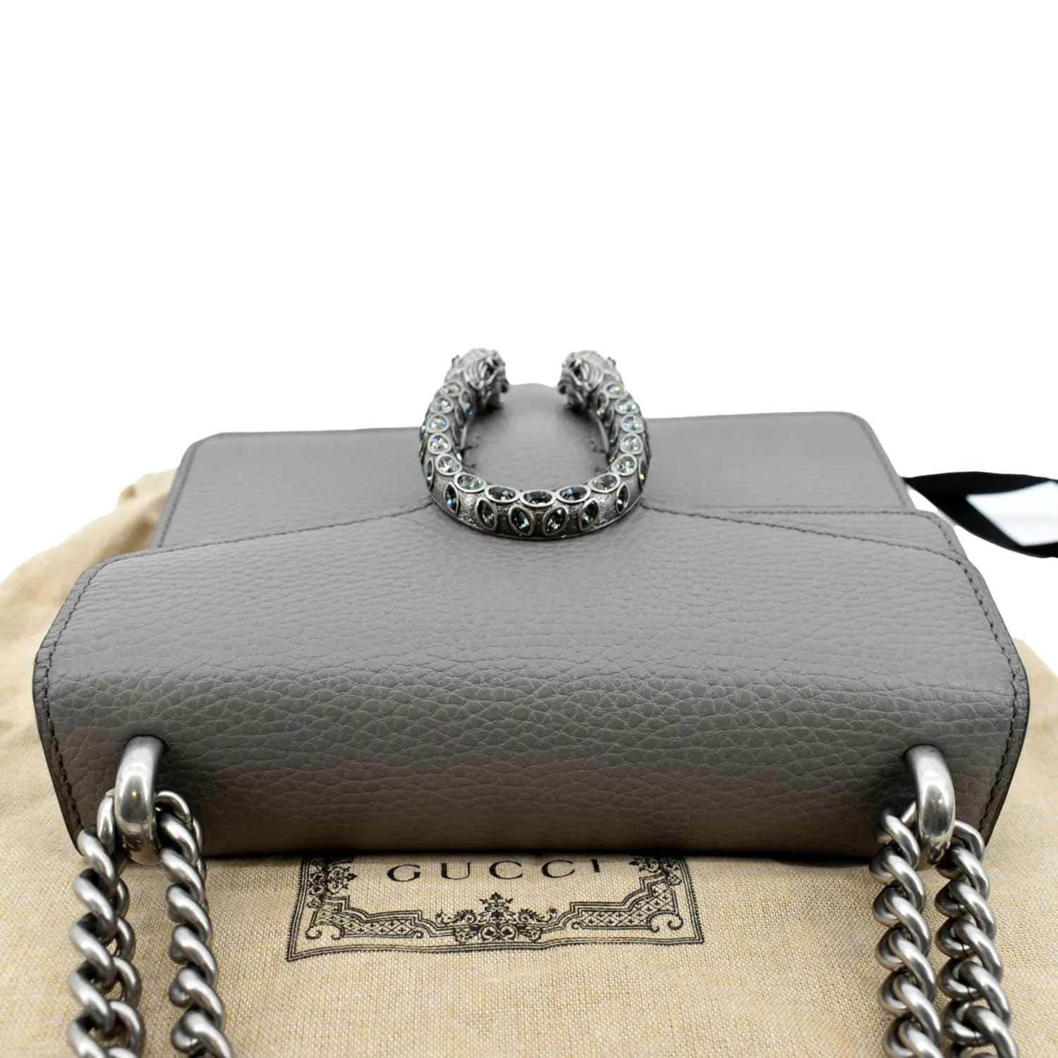 GUCCI Dionysus Mini Leather Crossbody Bag Gray 421970