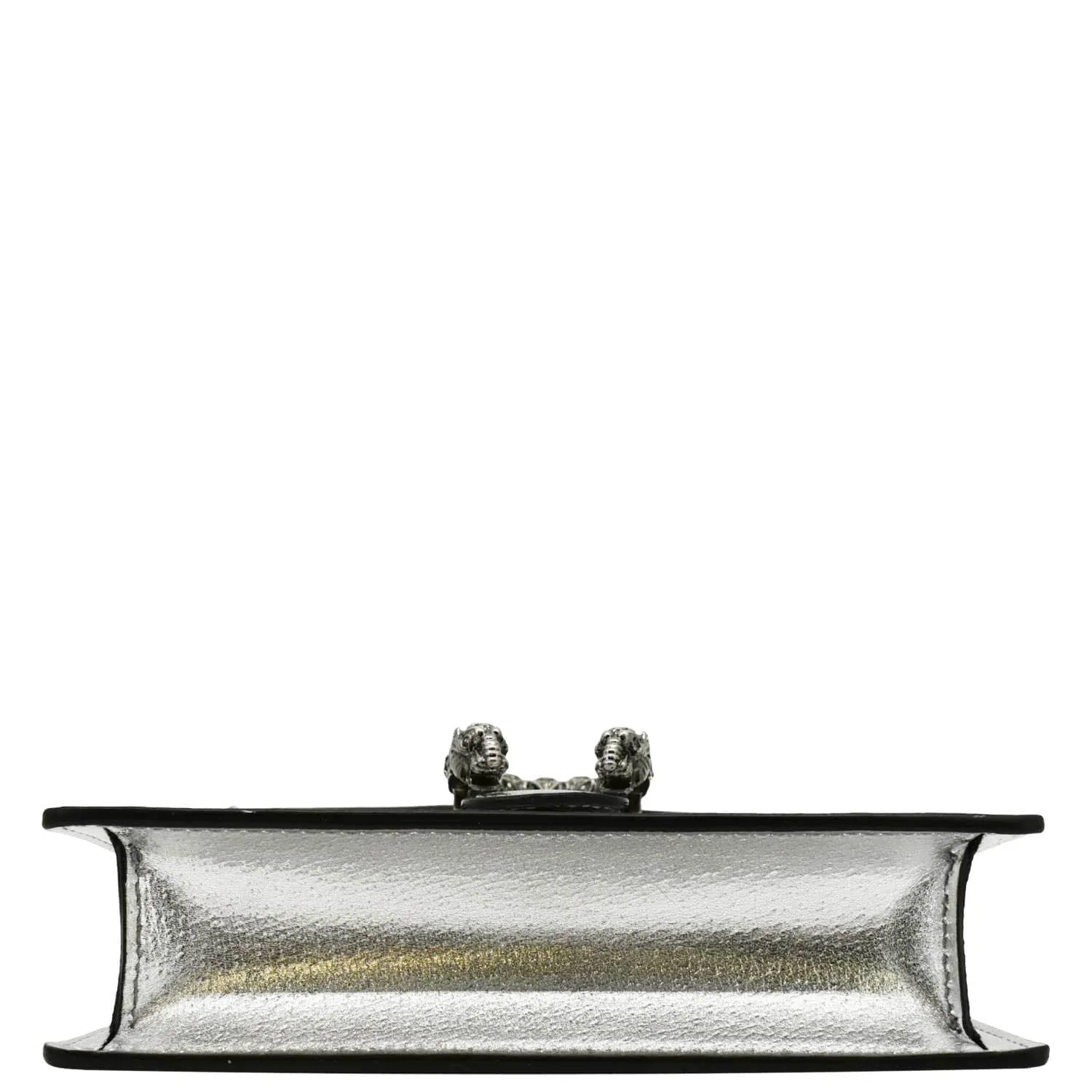 GUCCI Dionysus Super Mini Metallic Leather Crossbody Bag Silver 476432