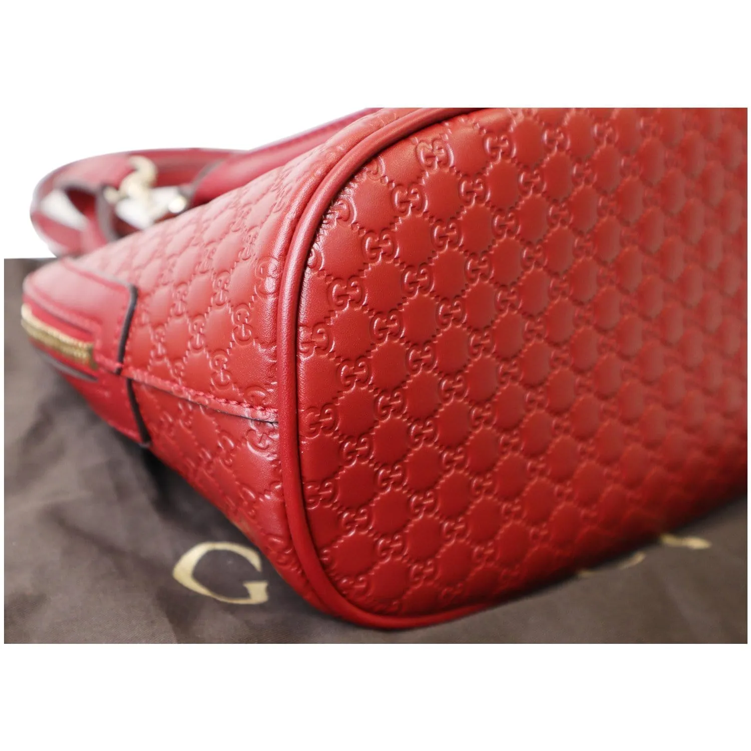 GUCCI Dome Convertible Micro Guccissima Crossbody Bag Red 449654