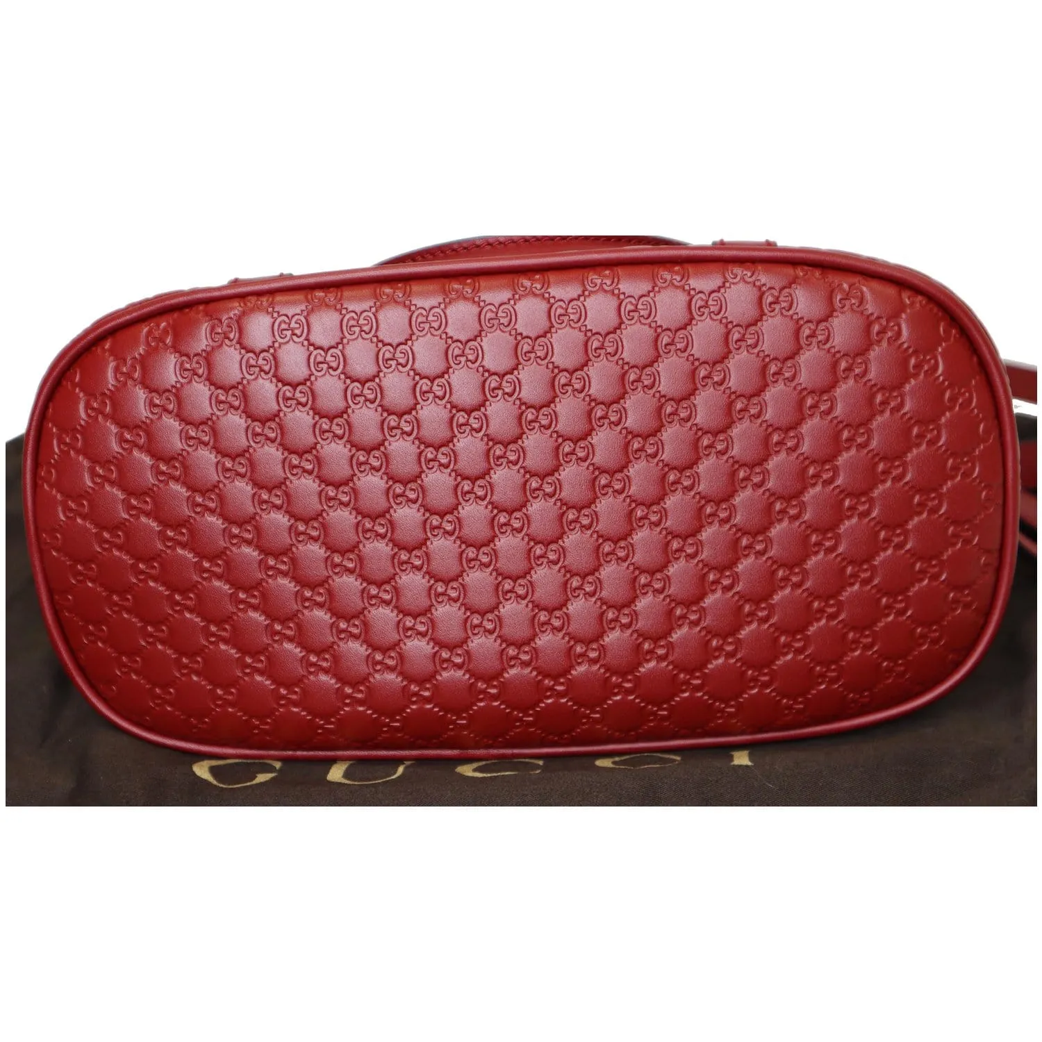 GUCCI Dome Convertible Micro Guccissima Crossbody Bag Red 449654