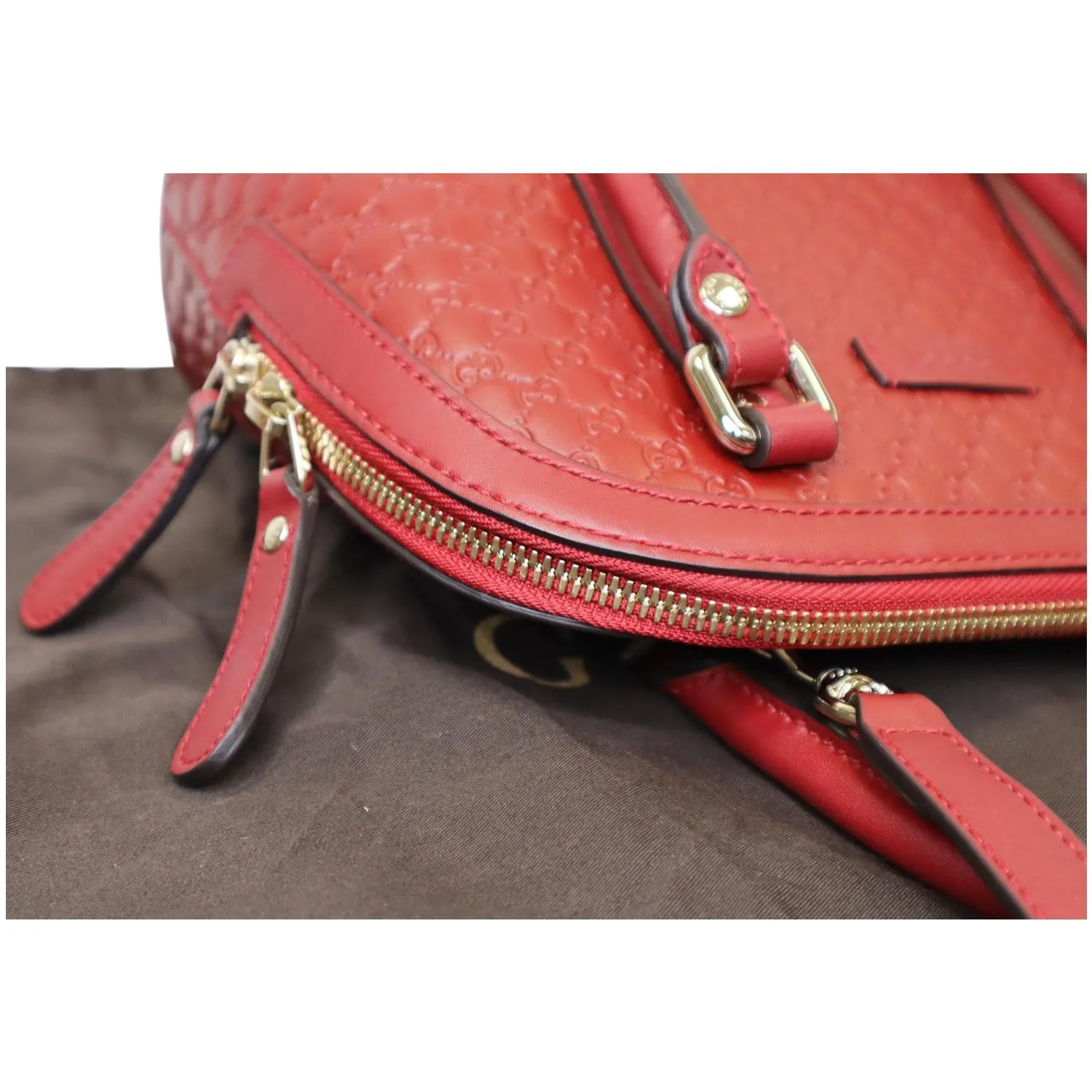 GUCCI Dome Convertible Micro Guccissima Crossbody Bag Red 449654