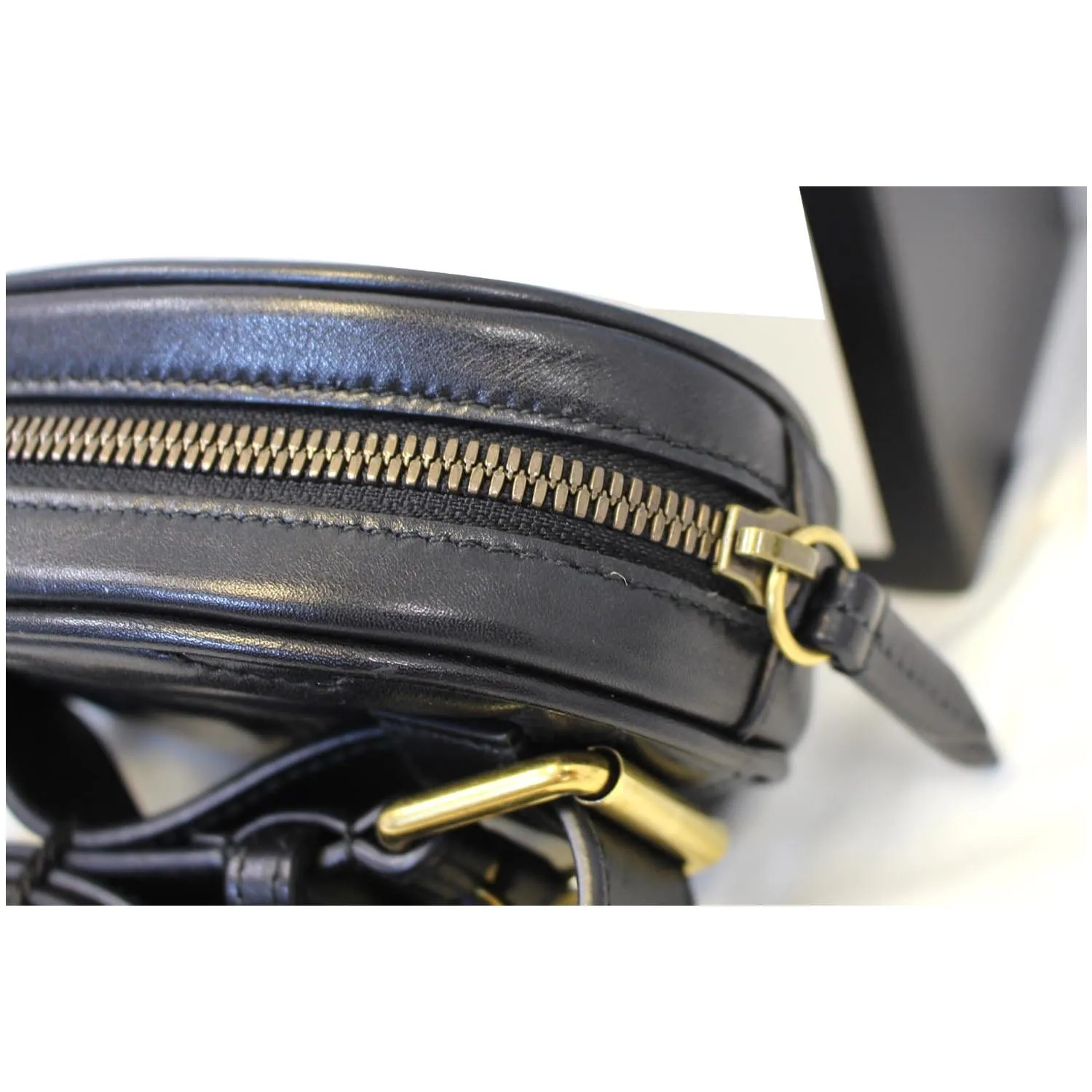 GUCCI GG Marmont Matelasse Black Leather Belt Bag 476434