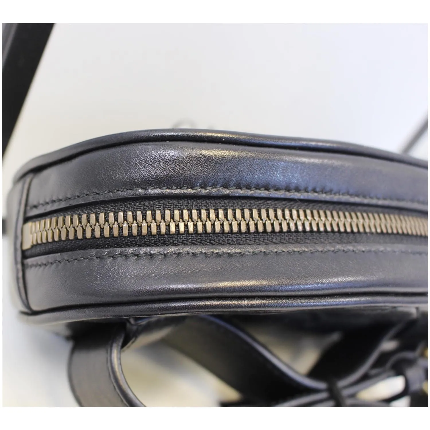 GUCCI GG Marmont Matelasse Black Leather Belt Bag 476434