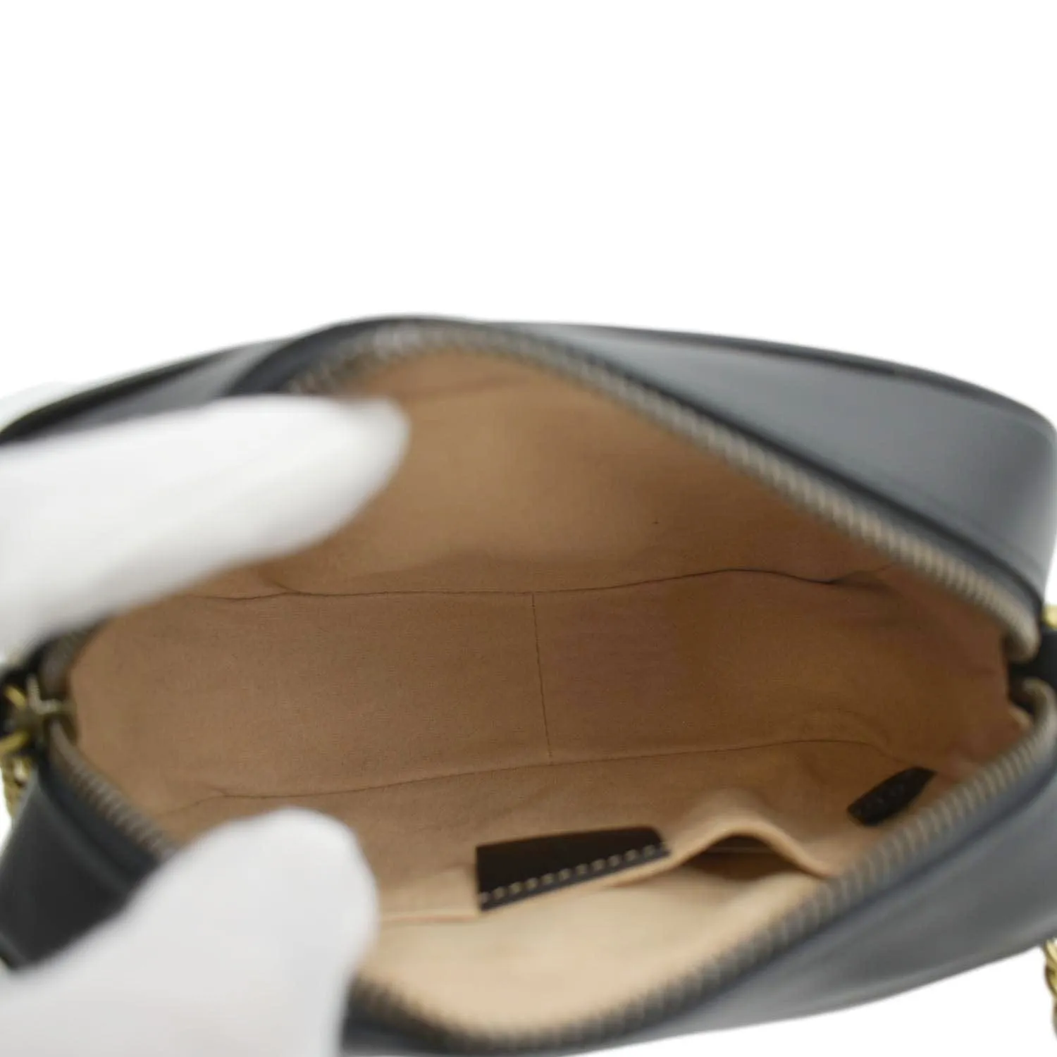 GUCCI GG Marmont Mini Matelasse Leather Chain Crossbody Bag Black 448065