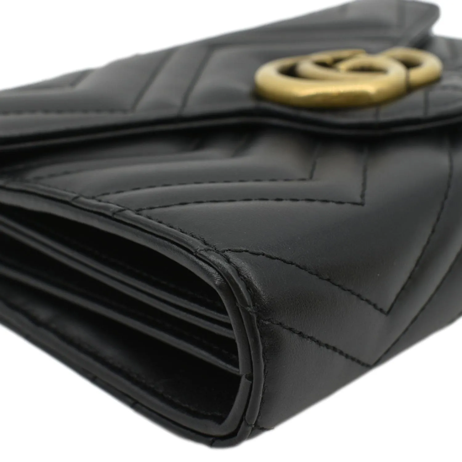 GUCCI GG Marmont Mini Matelasse Leather Crossbody Bag Black 474575