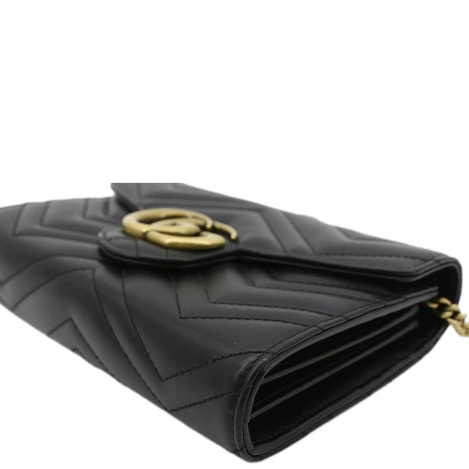 GUCCI GG Marmont Mini Matelasse Leather Crossbody Bag Black 474575