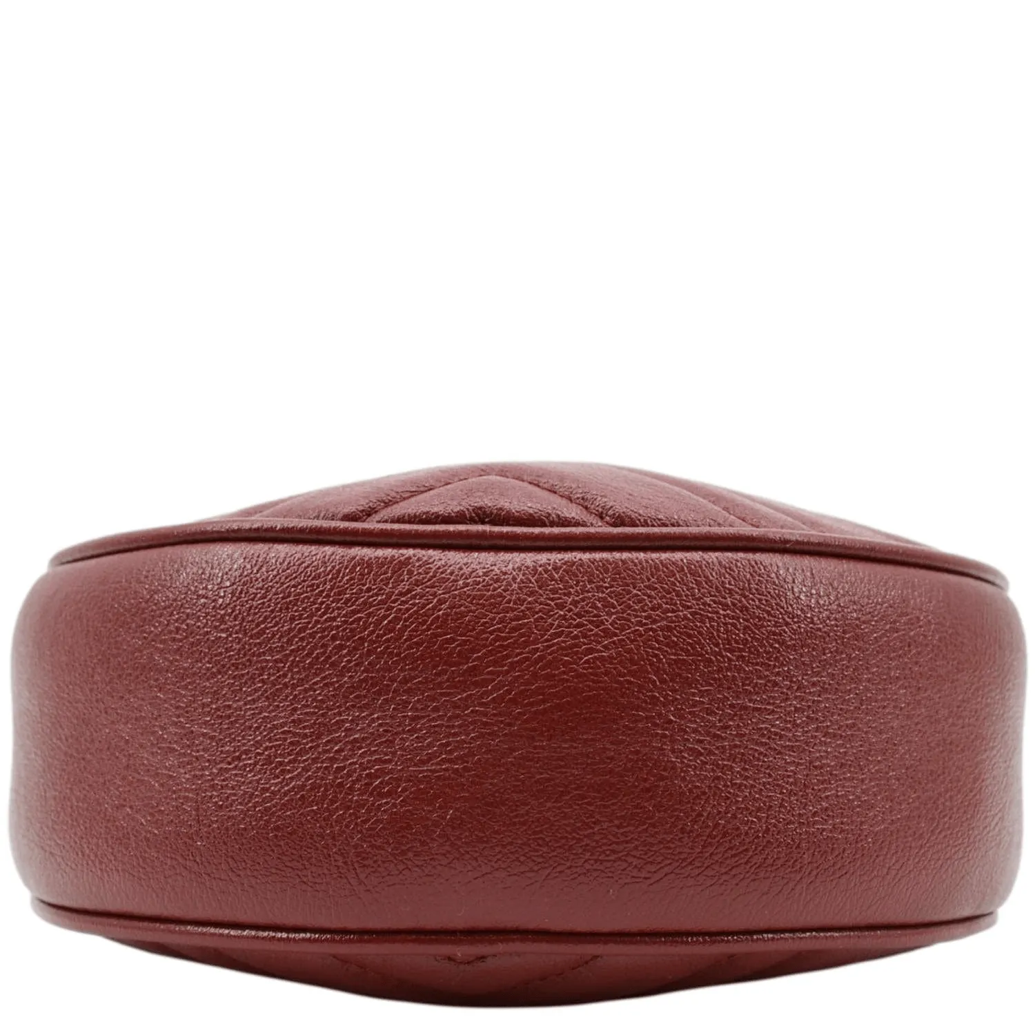 GUCCI GG Marmont Mini Round Leather Crossbody Bag Red 550154