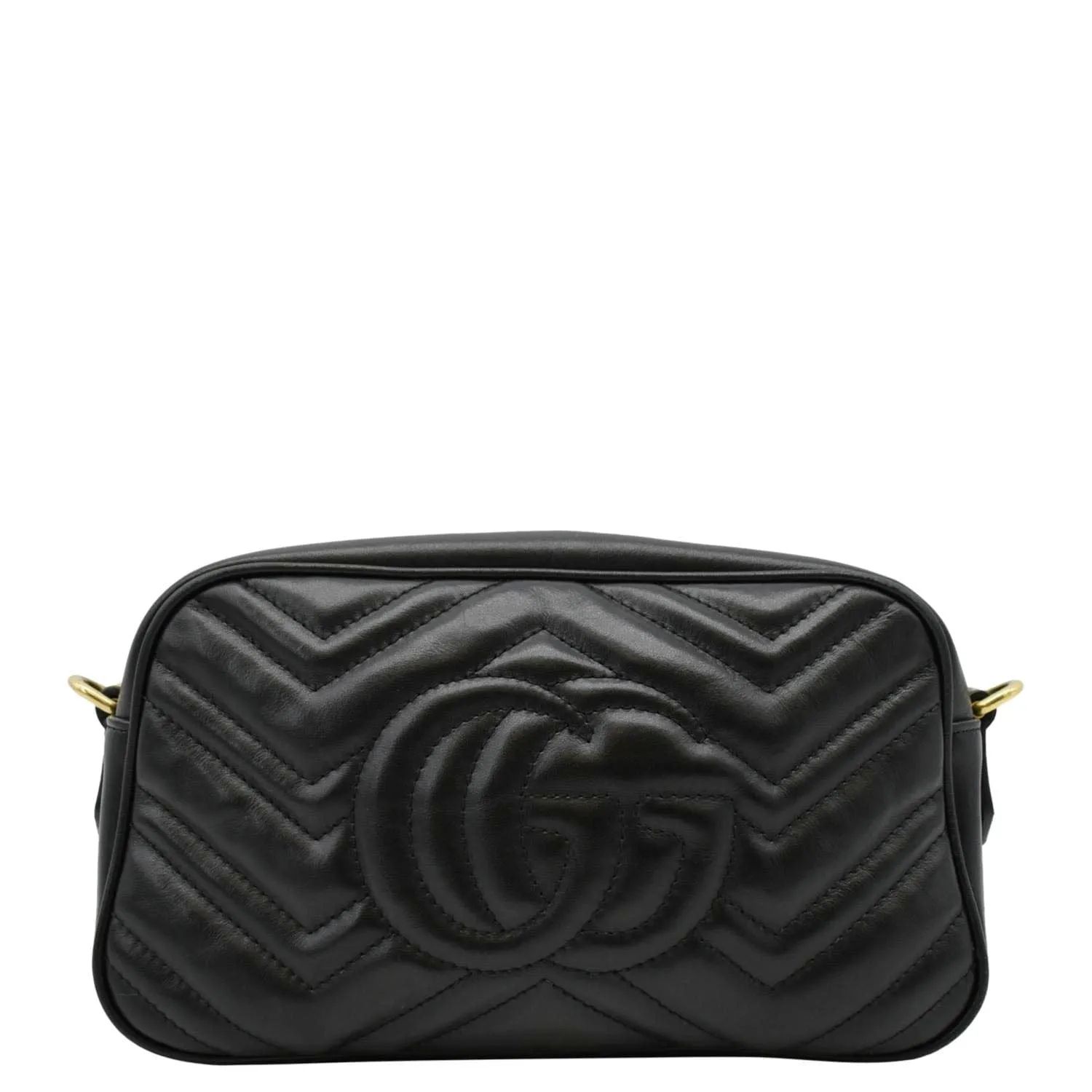 GUCCI GG Marmont Small Matelasse Chevron Leather Crossbody Camera Bag Black 447632