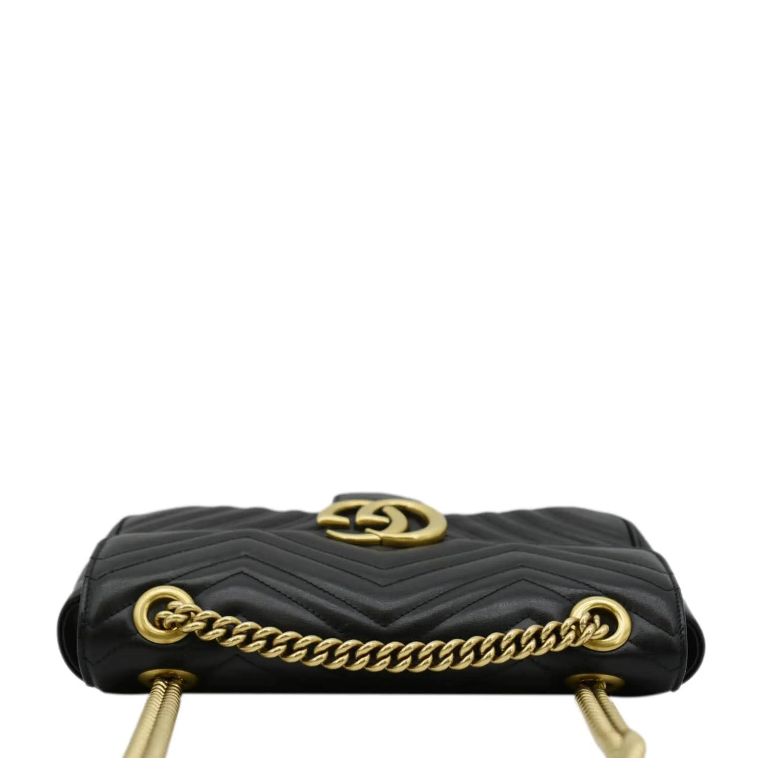 GUCCI GG Marmont Small Matelasse Leather Crossbody Bag Black 443497