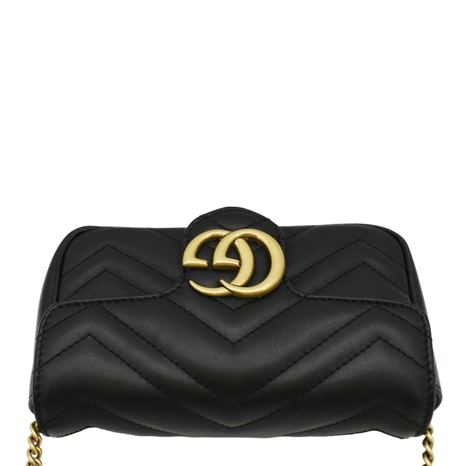 GUCCI GG Marmont Super Mini Matelasse Leather Crossbody Bag Black 476433