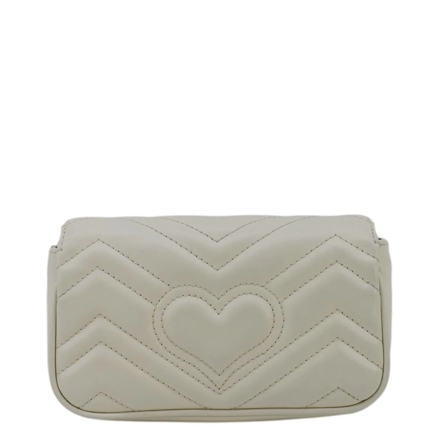 GUCCI GG Marmont Super Mini  Matelasse Leather Crossbody Bag White 476433